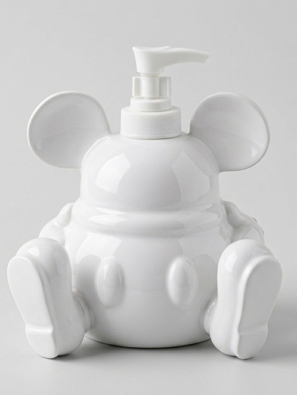 Disney Parks Soap Dispenser Mickey Mouse Body Ceramic White 7"
